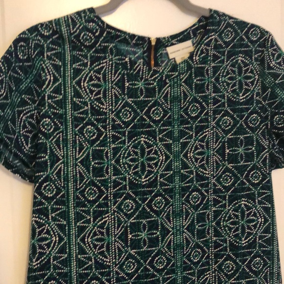 Navy/green patterned shift dress - Picture 2 of 5